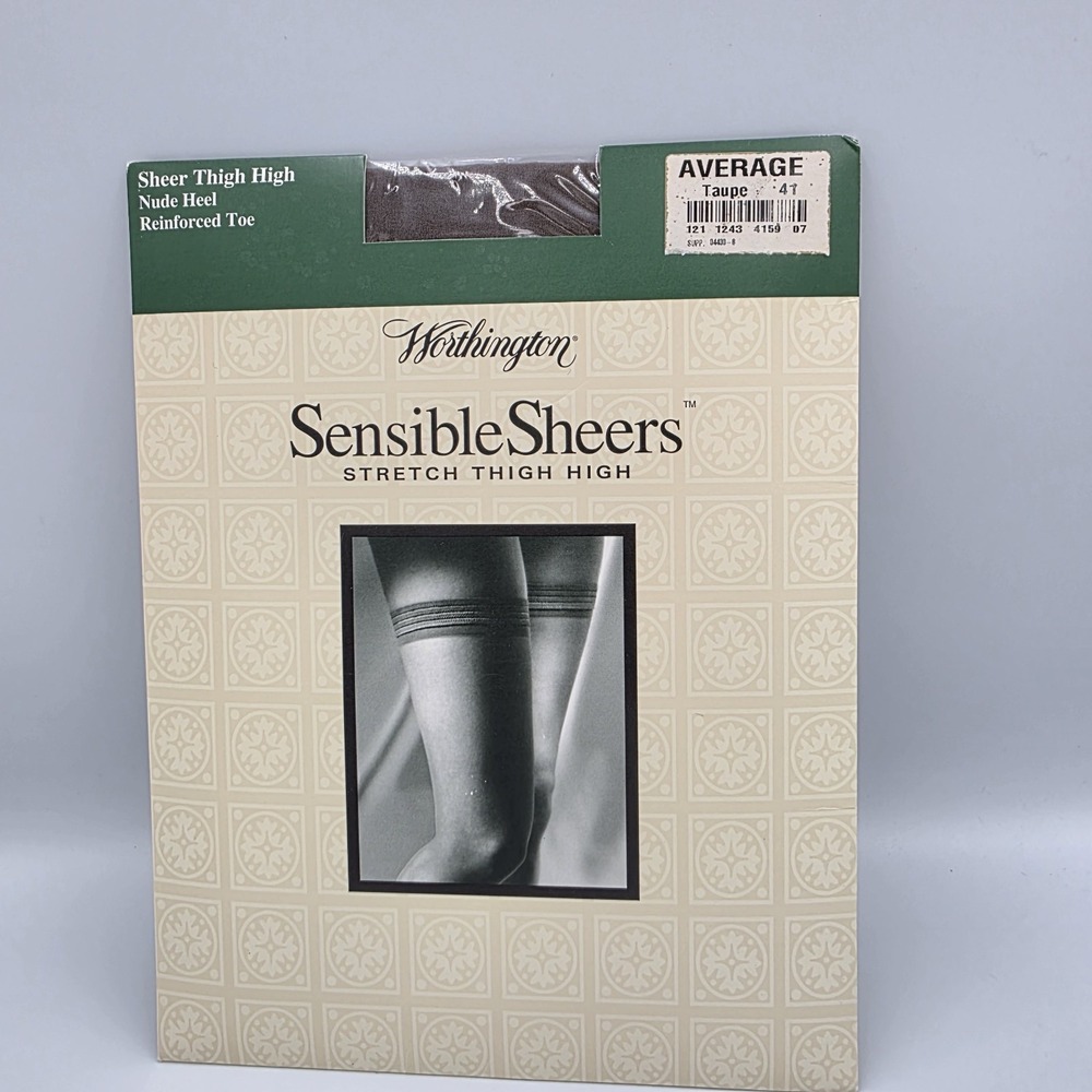 VTG Worthington Sensible‎ Sheers Stretch Thigh High Taupe 41 Size Average NEW